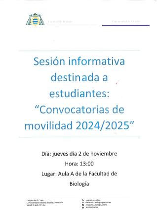 Imagen Sesión informativa estudiantes Convocatorias de Movilidad 2024/2025'