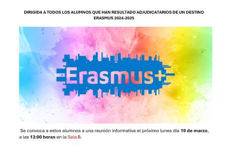 Imagen REUNION INFORMATIVA ERASMUS 2024-25