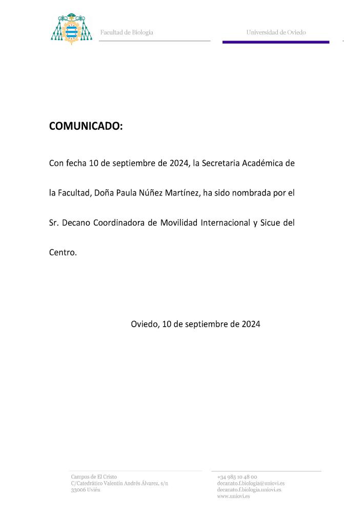 Imagen NOMBRAMIENTO COORDINADORA INTERNACIONAL