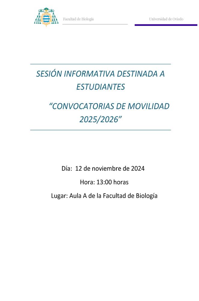 Imagen Jornada Informativa sobre convocatorias de movilidad para el curso 2025-2026